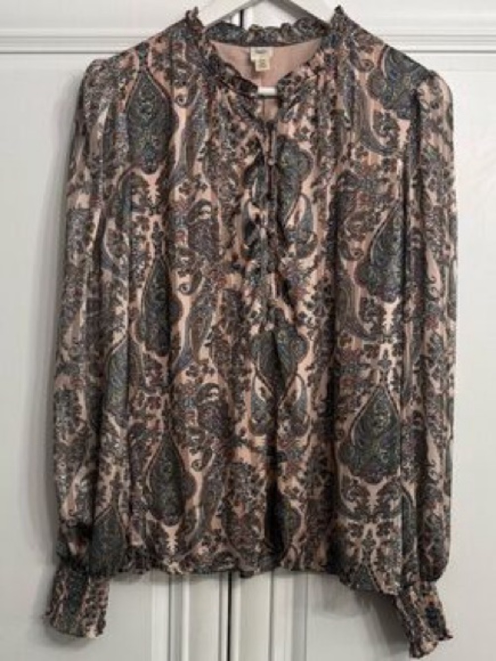 Autres Filles paisley chiffon boho blouse size medium